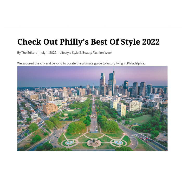 Stark MD - Press Article - Philadelphia Style - July 1 2022